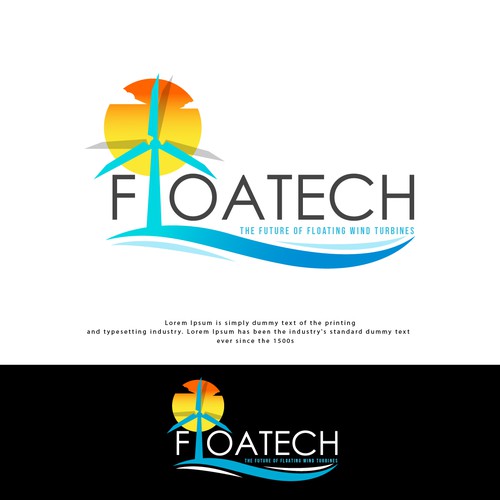 Creation of a logo for a wind turbine research project: FLOATECH Design by OneStop Design