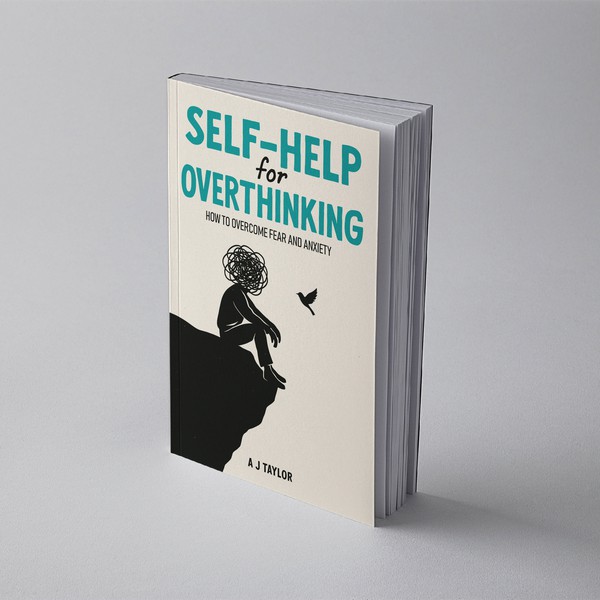  Striking , simple, book cover design for book addressing Overthinking