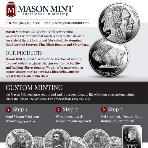 Create An Exciting Flyer To Showcase Our Custom Silver Coin Program Design by broink