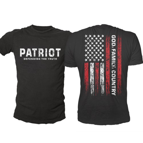 Develop a patriotic shirt that represents: The individual patriot, God, Family, Country Design by -Diamond Head-