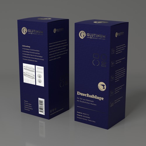 We need product packaging for our shower shelf Design by Ethos.Creative