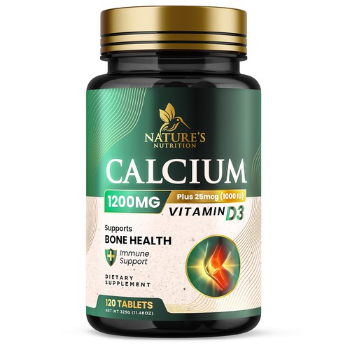 Calcium Plus Vitamin D3 Design Needed for Nature's Nutrition Design réalisé par Davi Giolo ★