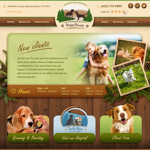 Website Redesign for Animal Business Diseño de more-d