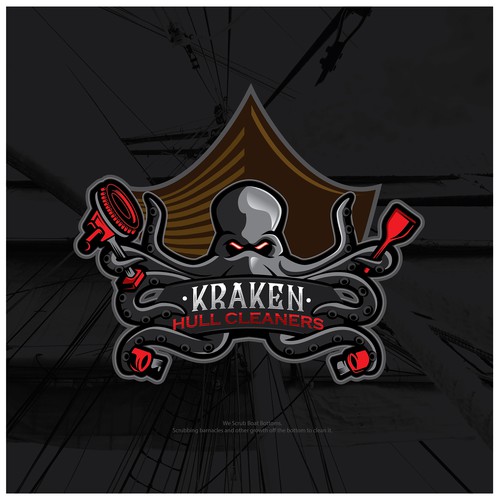 コンペ「Kraken Hull Cleaners, Looking for Pirate artists to make us a logo.」のデザイン by marbonaさん 