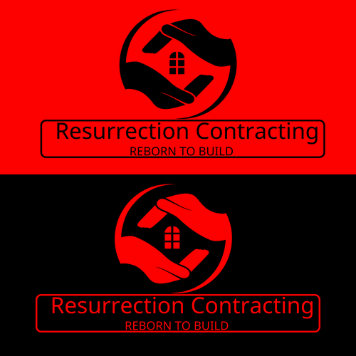 "Reborn To Build" construction company logo. Design by graphicdesigningbygirls