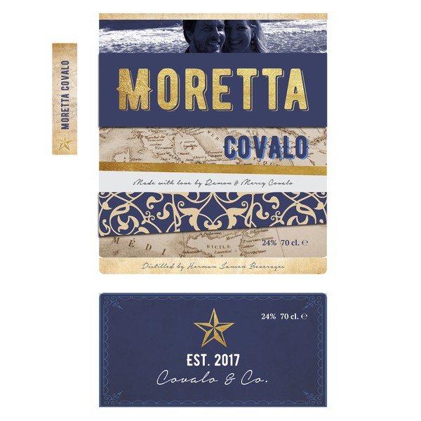 Design by Lauwe titled "Label for a personal liquor"