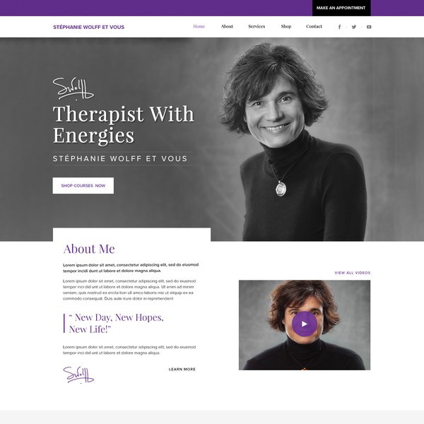 Homepage design for a Mind therapist