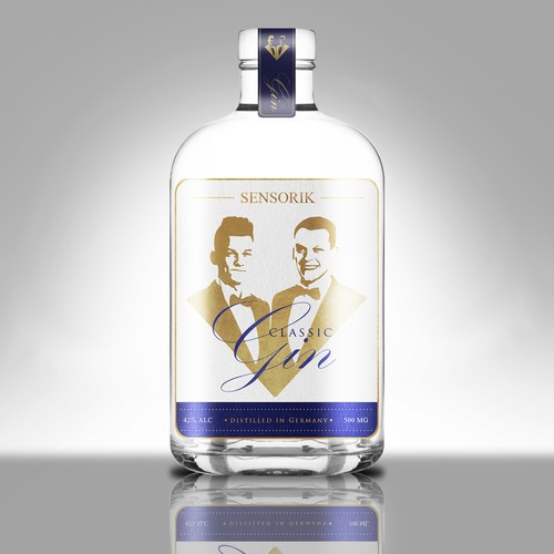 "Label Design for new Gin / Etikettendesign für DEN neuen Gin" winning Postcard, flyer or print