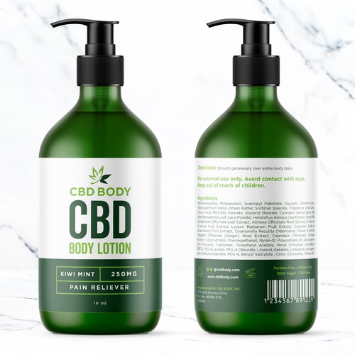 CBD Body Lotion Label Design Contest Design réalisé par bcra