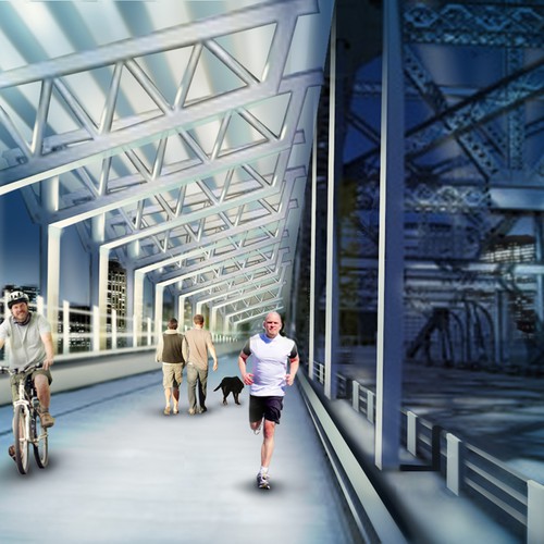 Illustrate solar carport on bridge Design by Diana Anghel