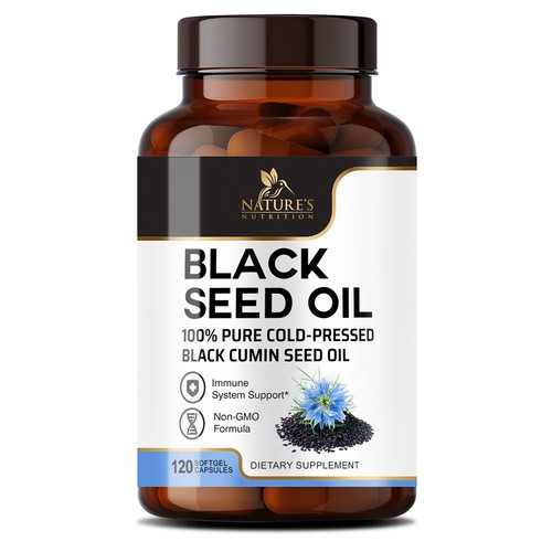 Natural Black Seed Oil Design Needed for Nature's Nutrition Design by sapienpack