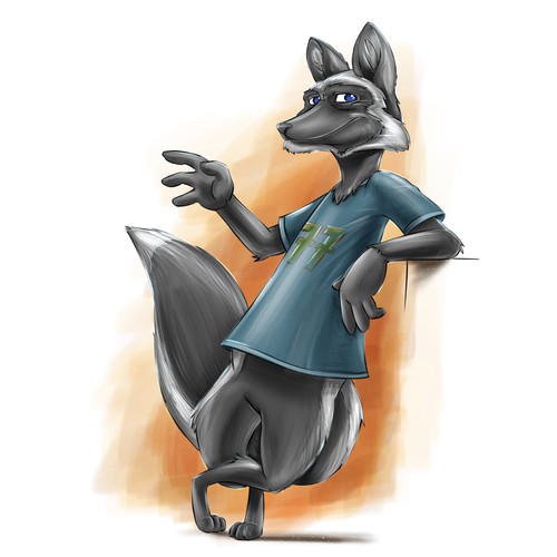 "silver fox 77" (cartoon/comic style) for our new website Design by reborn-rebel