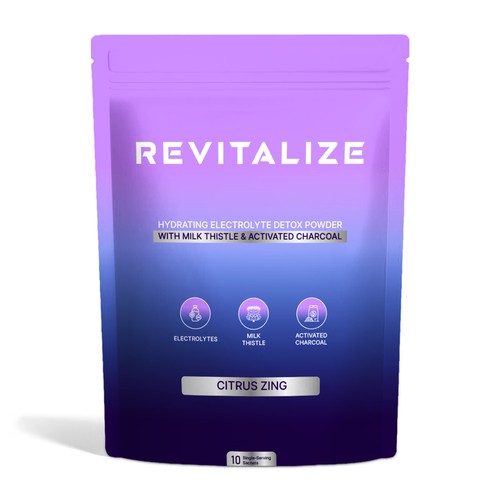 Design Minimalistic, Modern Packaging for Hydrating Electrolyte Detox Powder - Revitalize Design by - COLI -