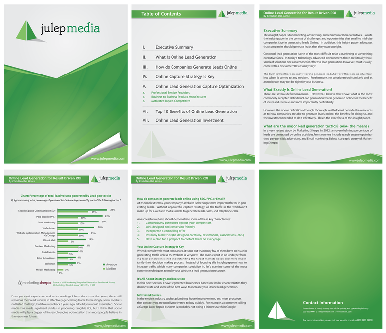 New MS Word Template Design For a White Paper- Julep Media | Other