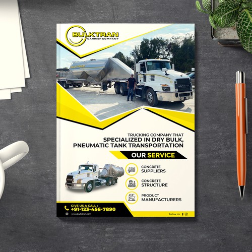 Trucking company marketing flyer Design by websmartusa