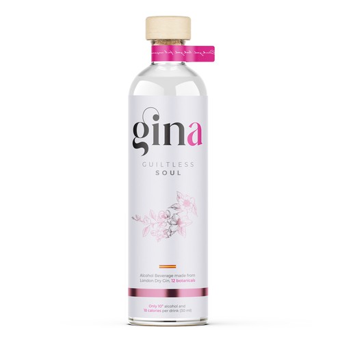 GINA - Low alcohol & calories gin Design by Shark1@