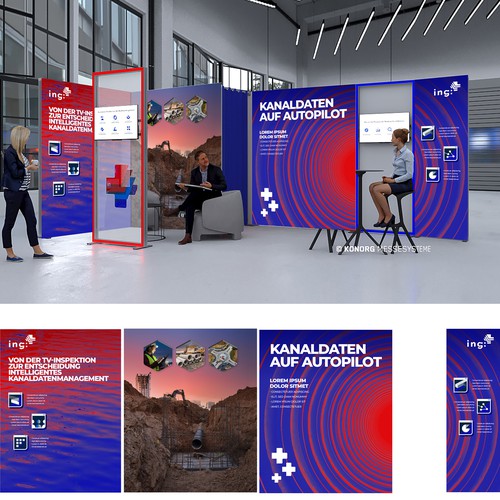 Design for new tradefair booth for a company offering digital services for the construction industry Design by spacecadet