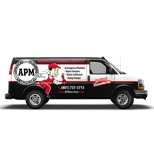 Looking for an eye catching Plumber van wrap Design by Art Mahno ✔