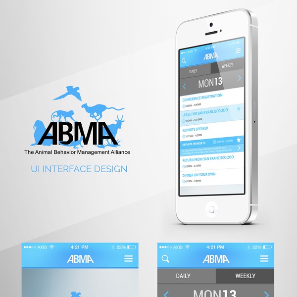 Design by bluegdsgn titled "ABMA App"