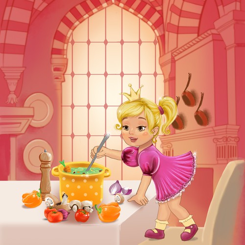 "Princess Soup" children's book cover design Design by Britany