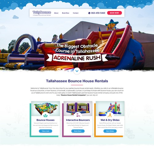 Bounce house business website WordPress theme design contest