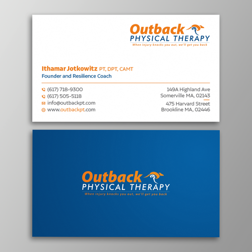 Business card for 2 clinic physical therapy office Design by Design sp