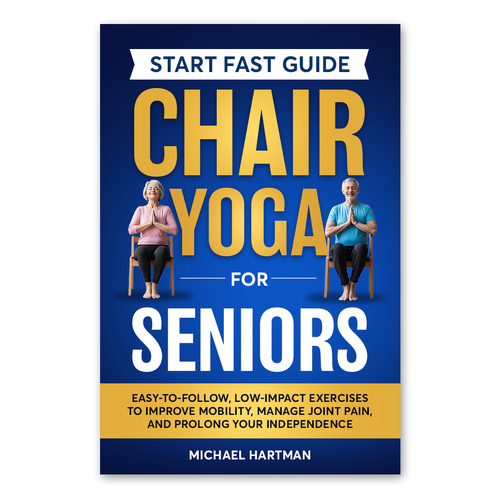 Attention grabbing book cover for "chair yoga for seniors" Design réalisé par Knorpics