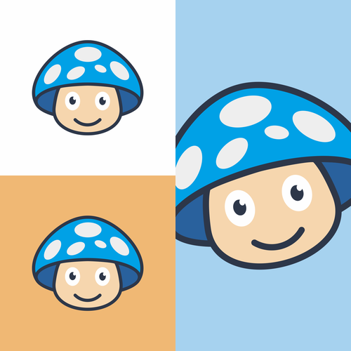 Youthful mushroom logo with eyes and a smile Design by chandra.k