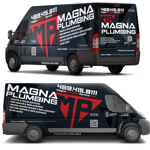 Informative, Clean Van Wrap for Plumbing Business Design by Nick T.