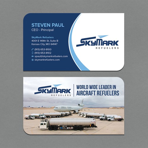 Need business card redesign for Aircraft Truck Fueling company Design by CurveSky™ ☑️
