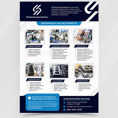 Clean single page line card for potential customers Design by Chriest.