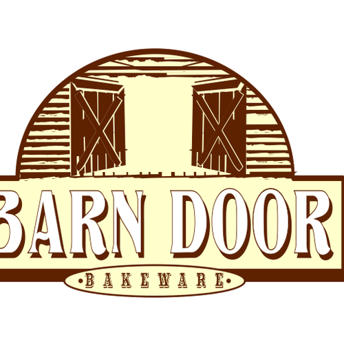 Create a "cool rustic" styled logo of a Barn Door for Barn Door Bakeware Logo Design by reastate