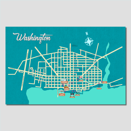 Design A Contemporary & Creative Illustrated Map Design by bethstudio