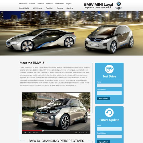 Create the next landing page for BMW Laval Design by Web Gateway