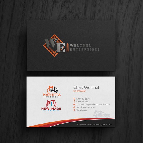 Powerful business card for large towing enterprise Design by kaylee CK