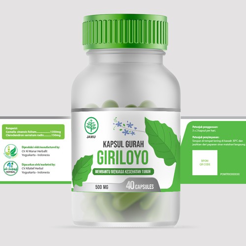 Design a Fresh, Simple, and Neat Label for An Herbal Supplement Bottle Réalisé par yulianzone