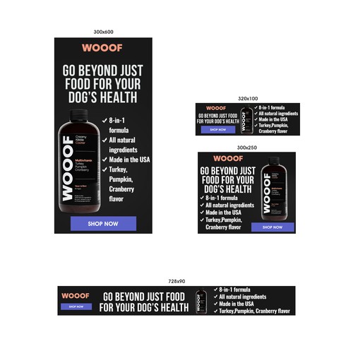 WOOOF Dog Multivitamin banner ads Design by Abbe