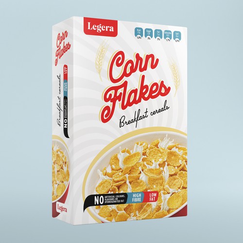 Premium cereal breakfast packaging (Corn Flakes) Design by Davi Giolo ★