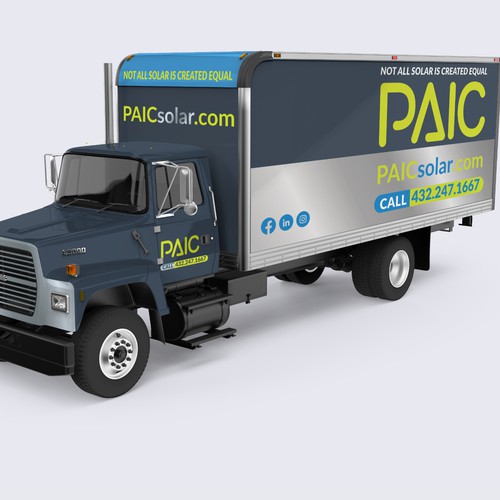 Design us an eye catching, modern, box truck wrap! Design by designsbymark