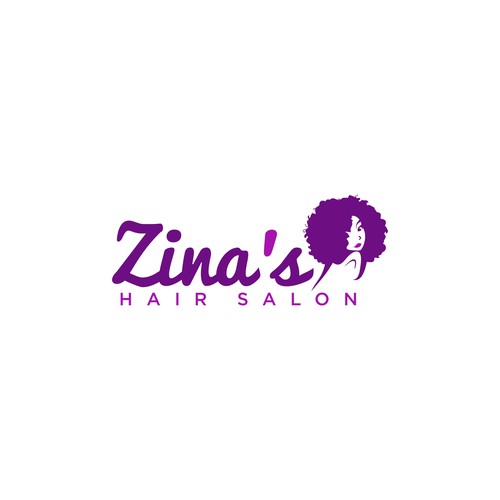 Showcase African Heritage and Glamour for Zina's Hair Salon Logo Design by ichez