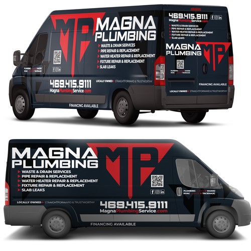 Informative, Clean Van Wrap for Plumbing Business Design by Nick T.