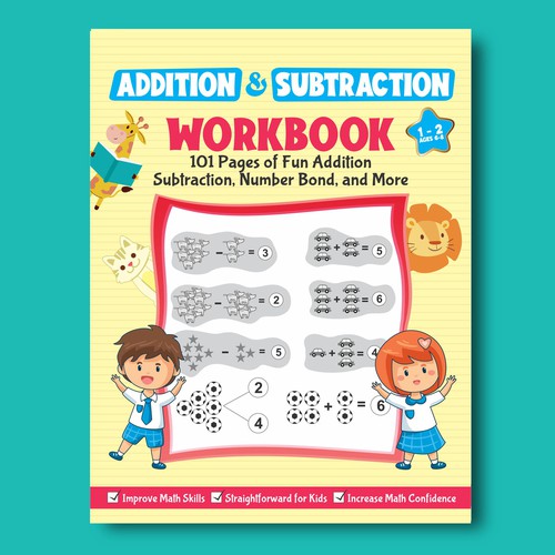 Fun design for kids math workbook Design by uget