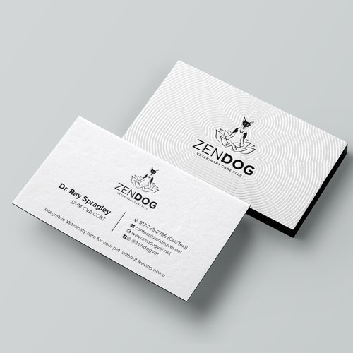 Business card for veterinarian providing pets with acupuncture and