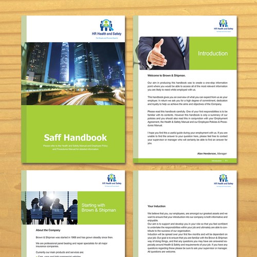 Design by Ryan Chu titled "Safety Handbook design - cover and inner pages"