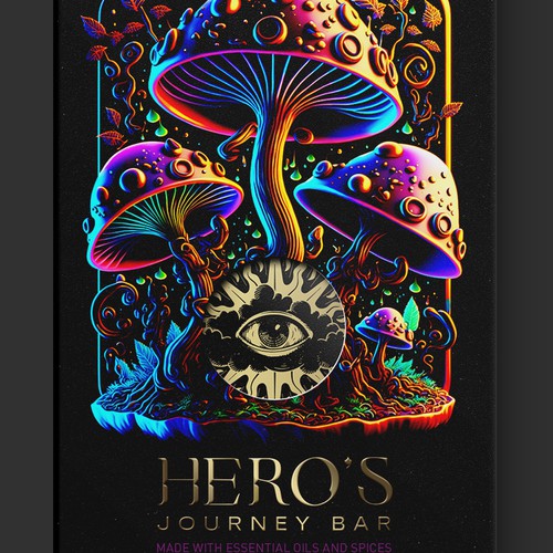 Psychedelic Mushroom Chocolate Bar Packaging  🍄🍫 Design by KJ S