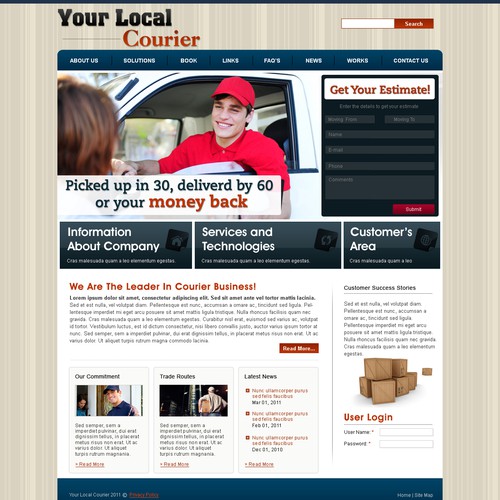 Help Your Local Courier with a new Web Page Design Design by Satish Kumar Aeruva