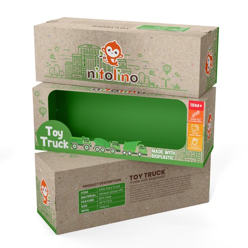 "Playful packaging design for a sustainable children toys brand" Design by CUPEDIUM