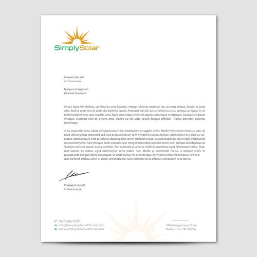 "Renewable Energy Company Letterhead" Design réalisé par CurveSky™ ☑️