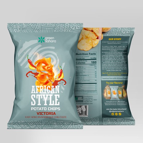 Design African style potato chips packaging Design by Noha.Akkad