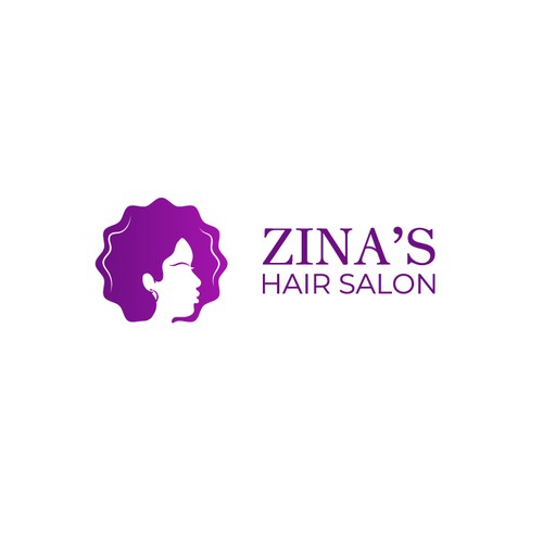 Showcase African Heritage and Glamour for Zina's Hair Salon Logo Design by iz.